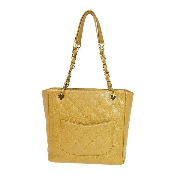 CHANEL CC Matelasse PST Chain Shoulder Bag Caviar Leather Beige - Picture 1 of 15